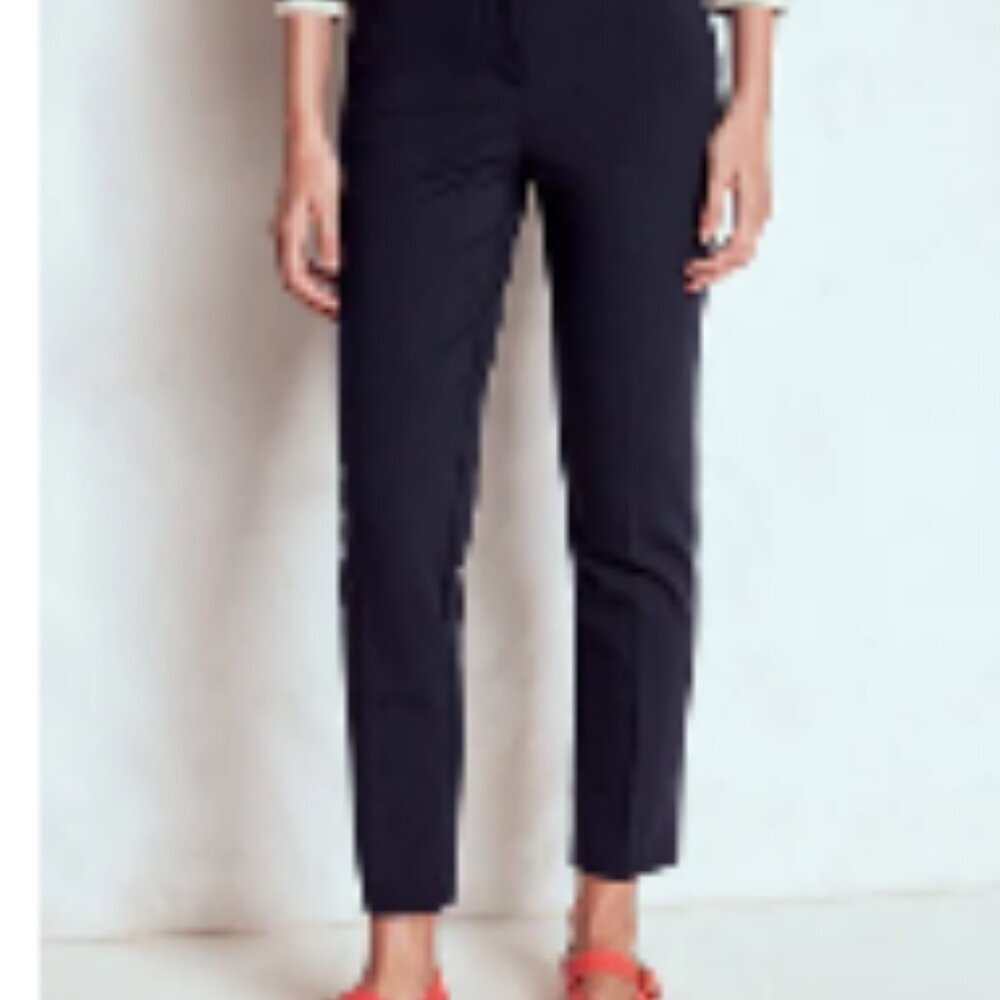 Boden Skinny Straight Trouser Pant Navy US 12L Academia Minimalism Normcore